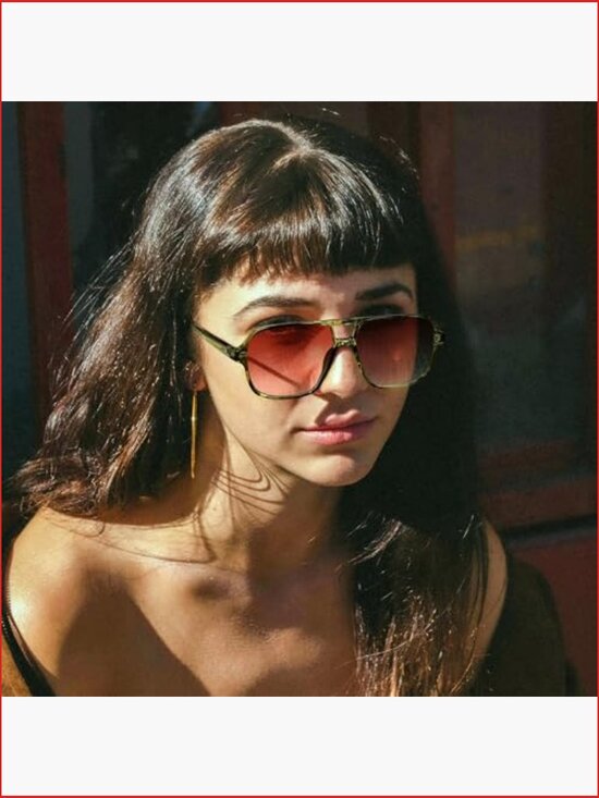 Retro Square Aviator Sunglasses 70s Vintage Plastic Frame main image 5